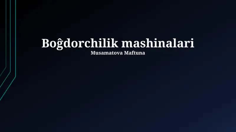 Boĝdorchilik mashinalari