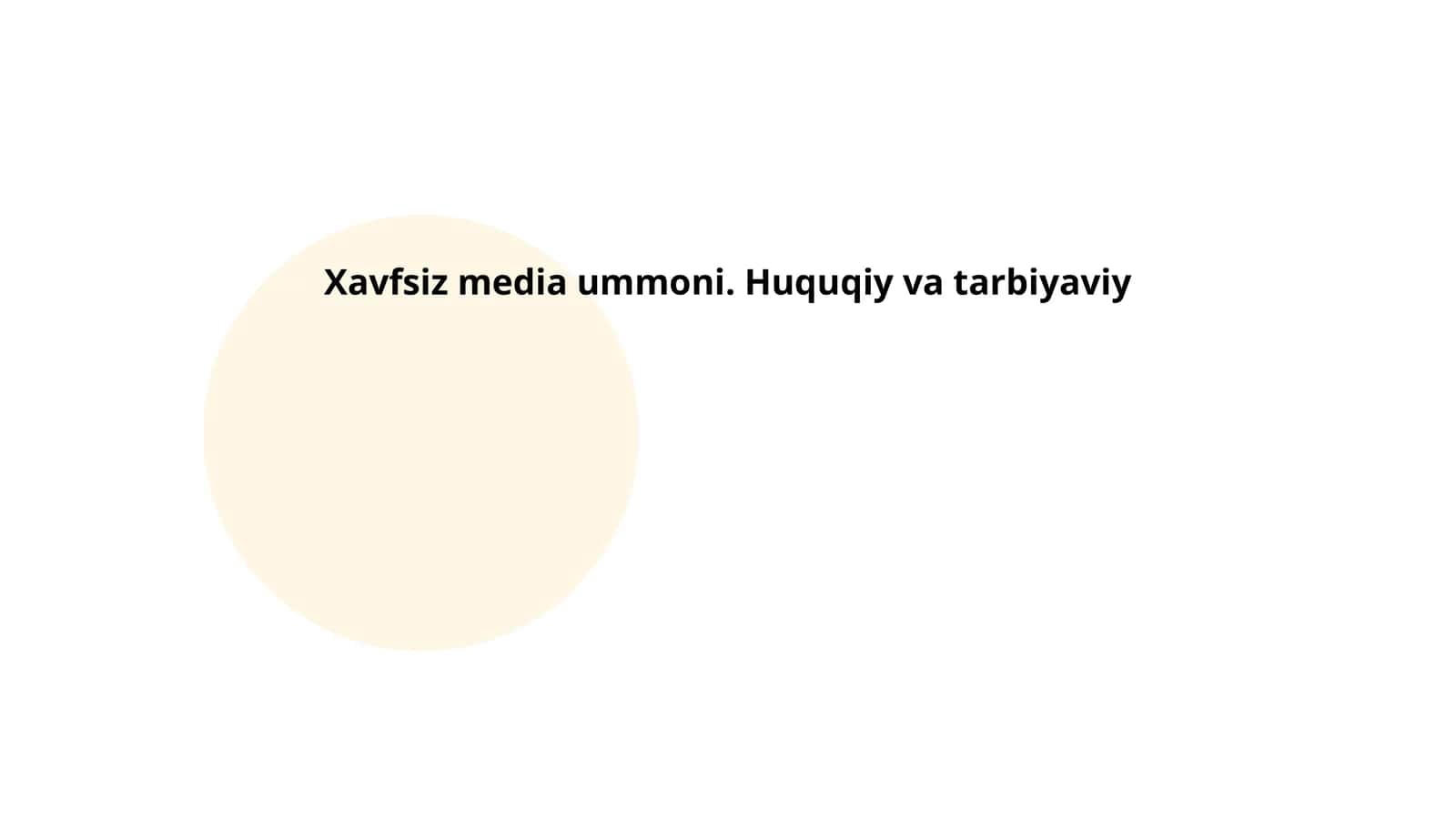Xavfsiz media ummoni. Huquqiy va tarbiyaviy