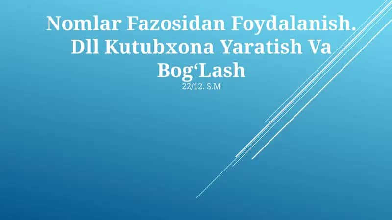 Nomlar Fazosidan Foydalanish