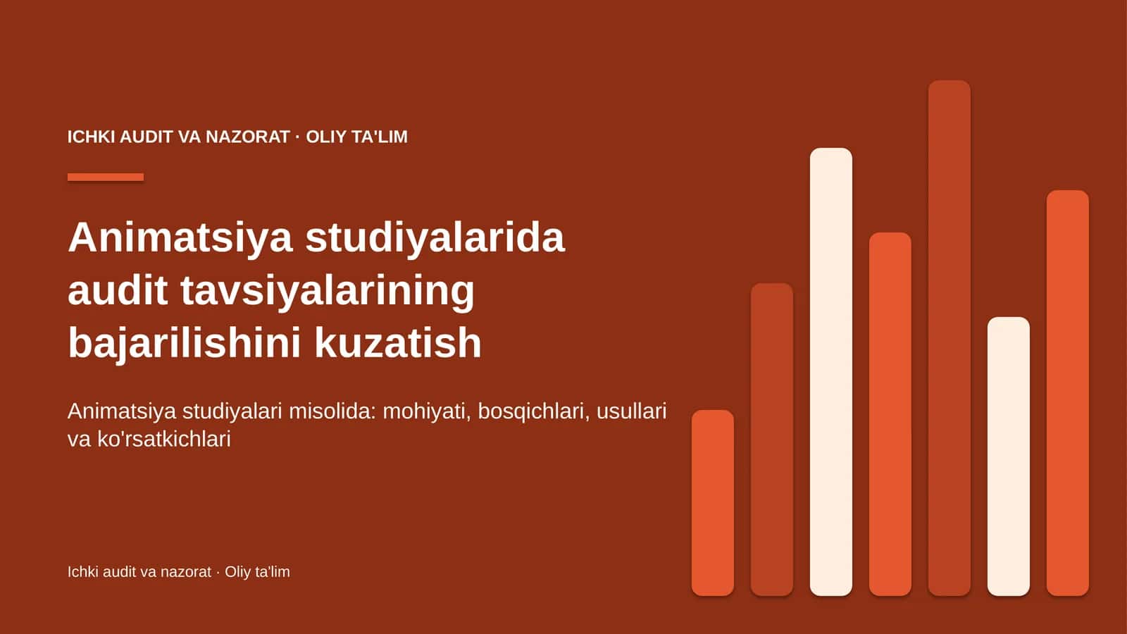 animatsiya studiyalarida audit tavsiyalarining bajarilishini kuzatish 9134