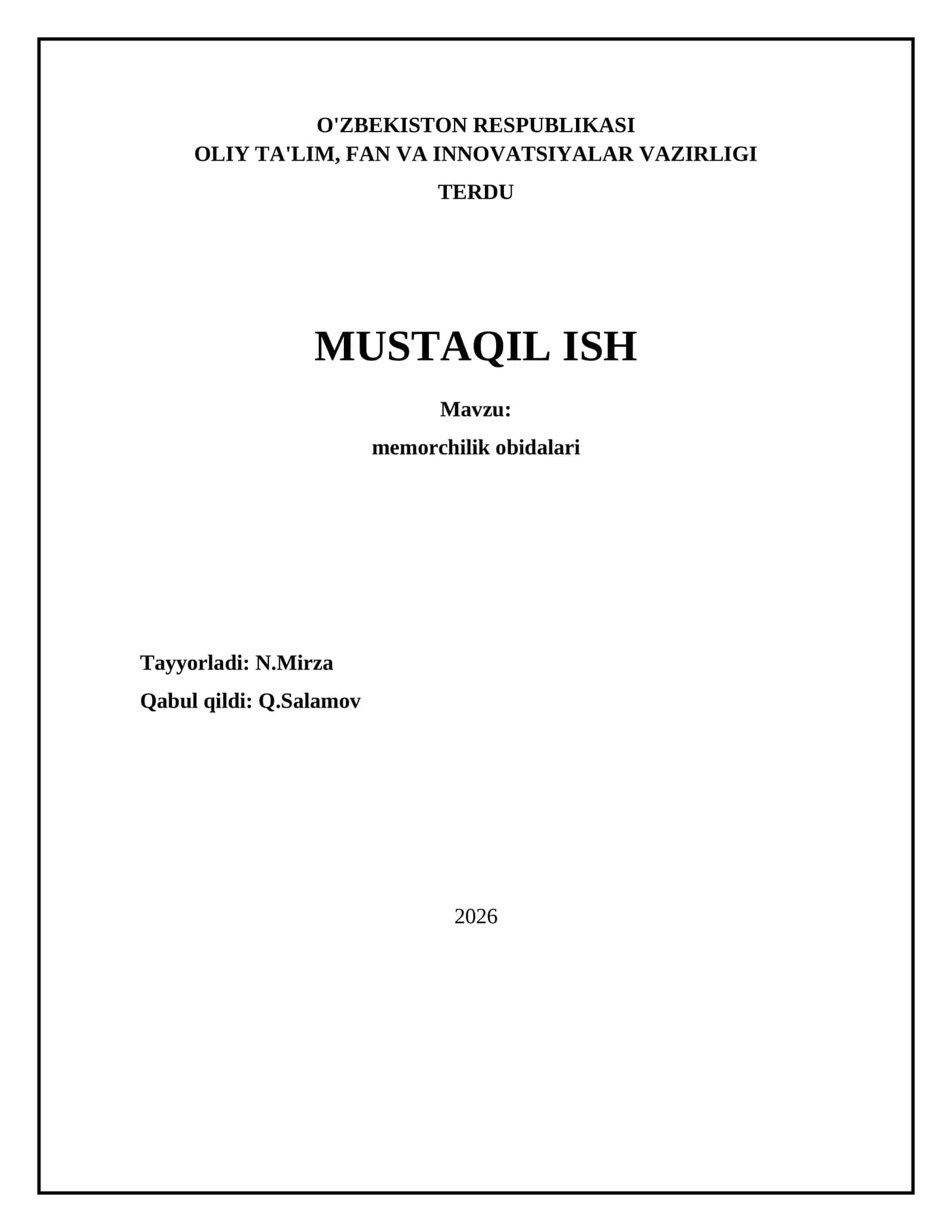 Memorchilik obidalari
