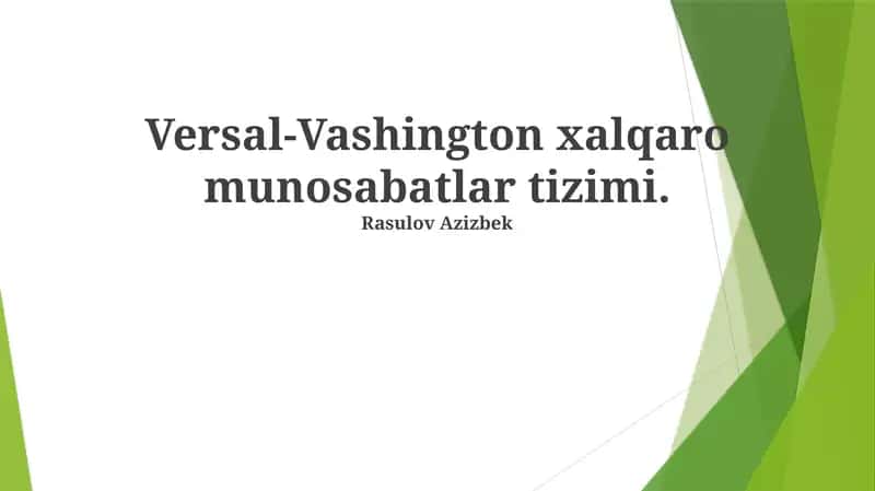 Versal-Vashington Xalqaro Munosabatlar Tizimi