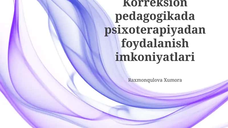 Jazo Pedagogikasi uchun Psixoterapiya Imkoniyatlari