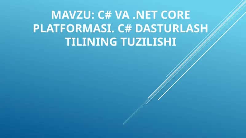 C# va.Net Core platformasi