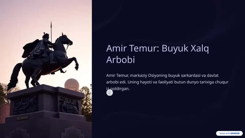 Amir Temur: Buyuk Xalq Arbobi