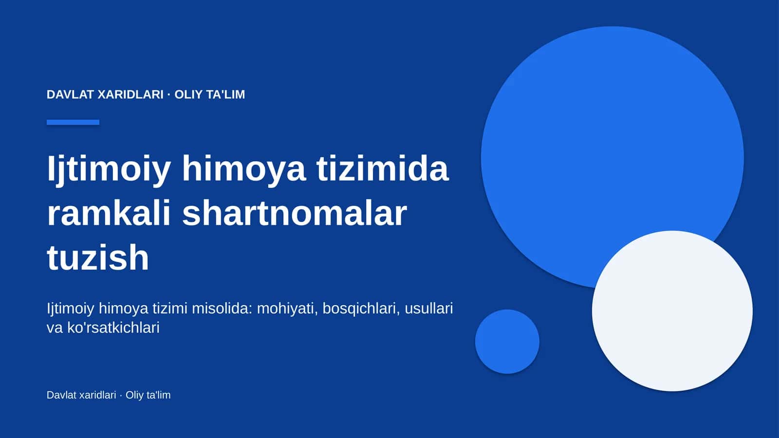 Ijtimoiy himoya tizimida ramkali shartnomalar tuzish