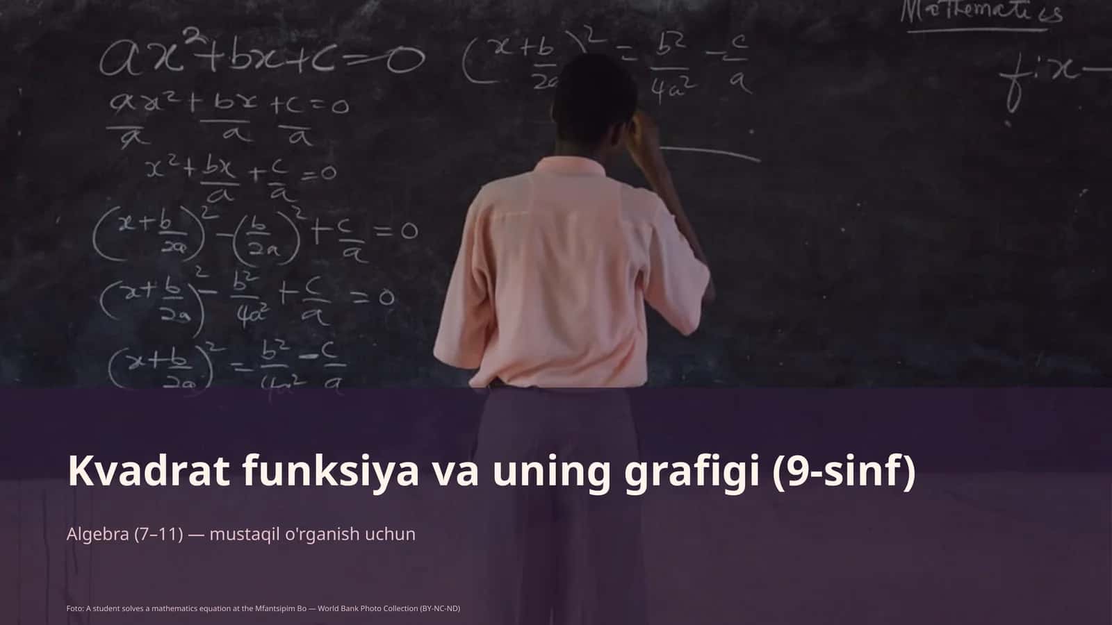 Kvadrat funksiya va uning grafigi (9-sinf)