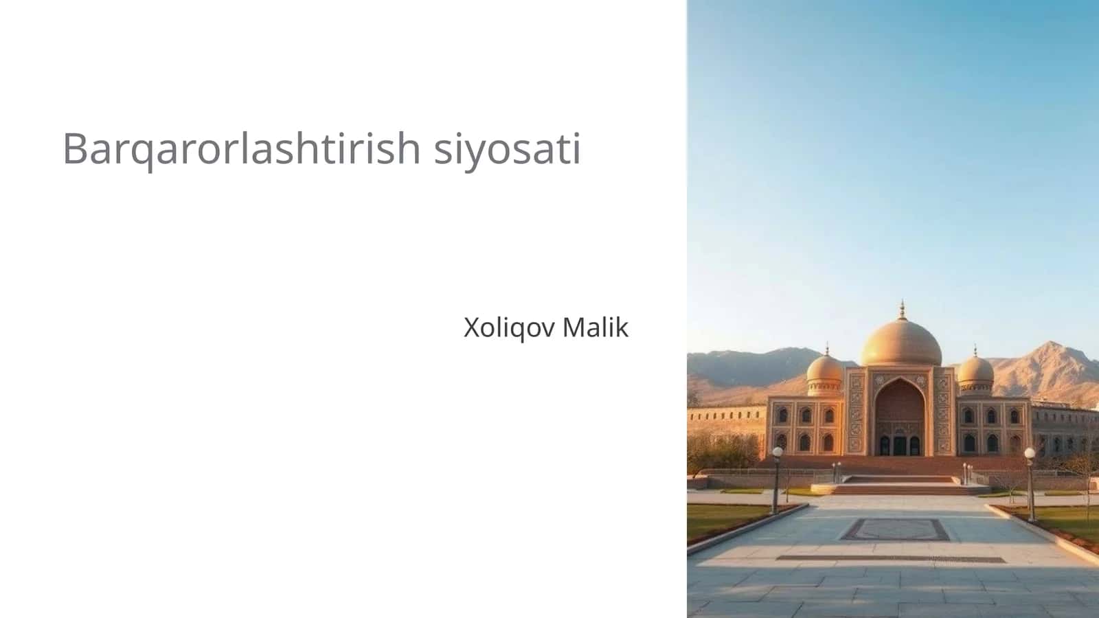 Barqarorlashtirish siyosati