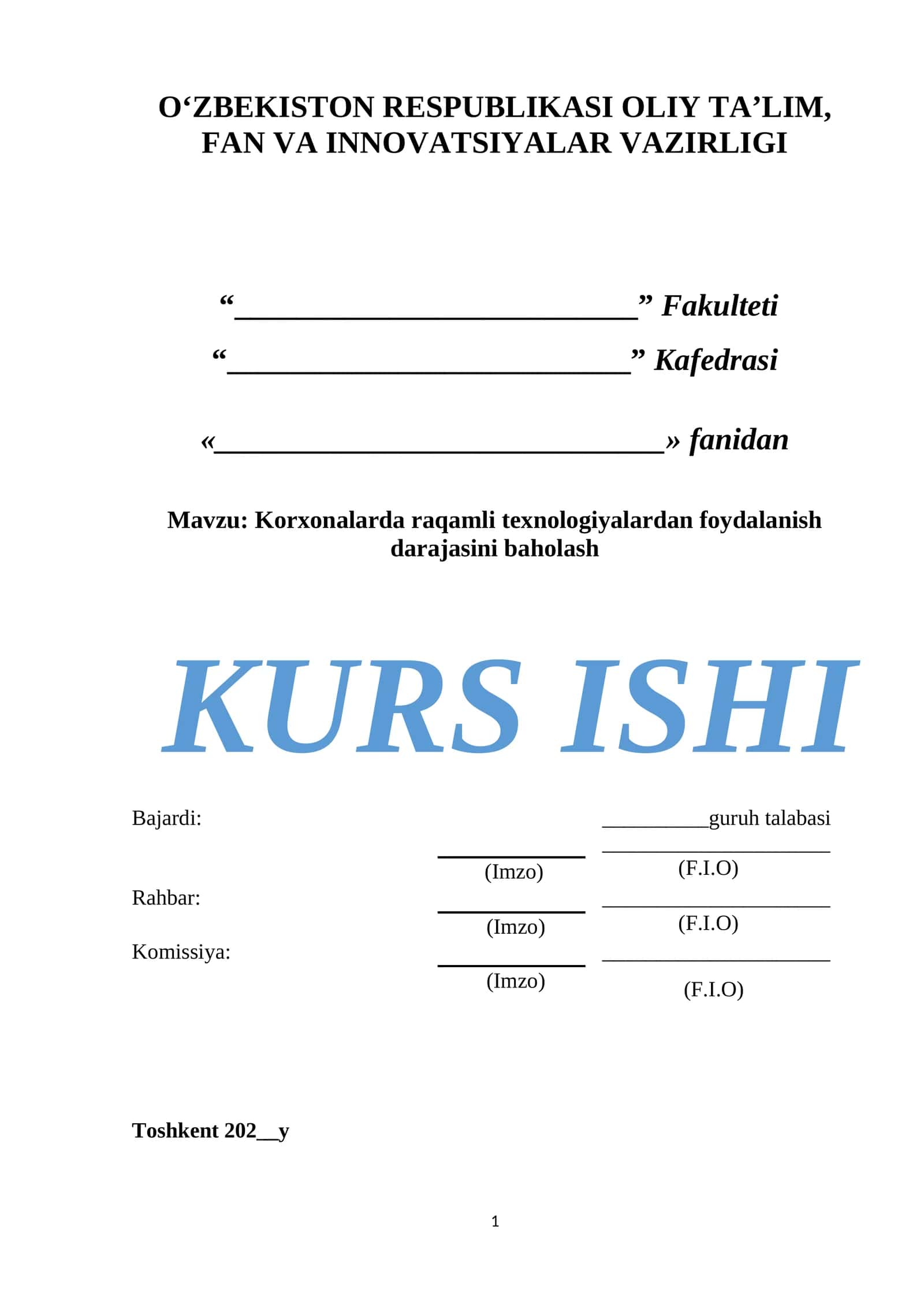 Korxonalarda raqamli texnologiyalardan foydalanish darajasini baholash