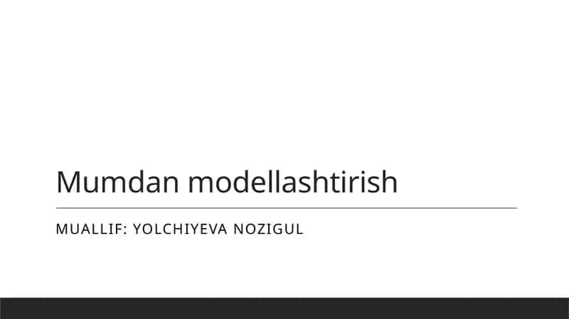 Mumdanmodellashtirish