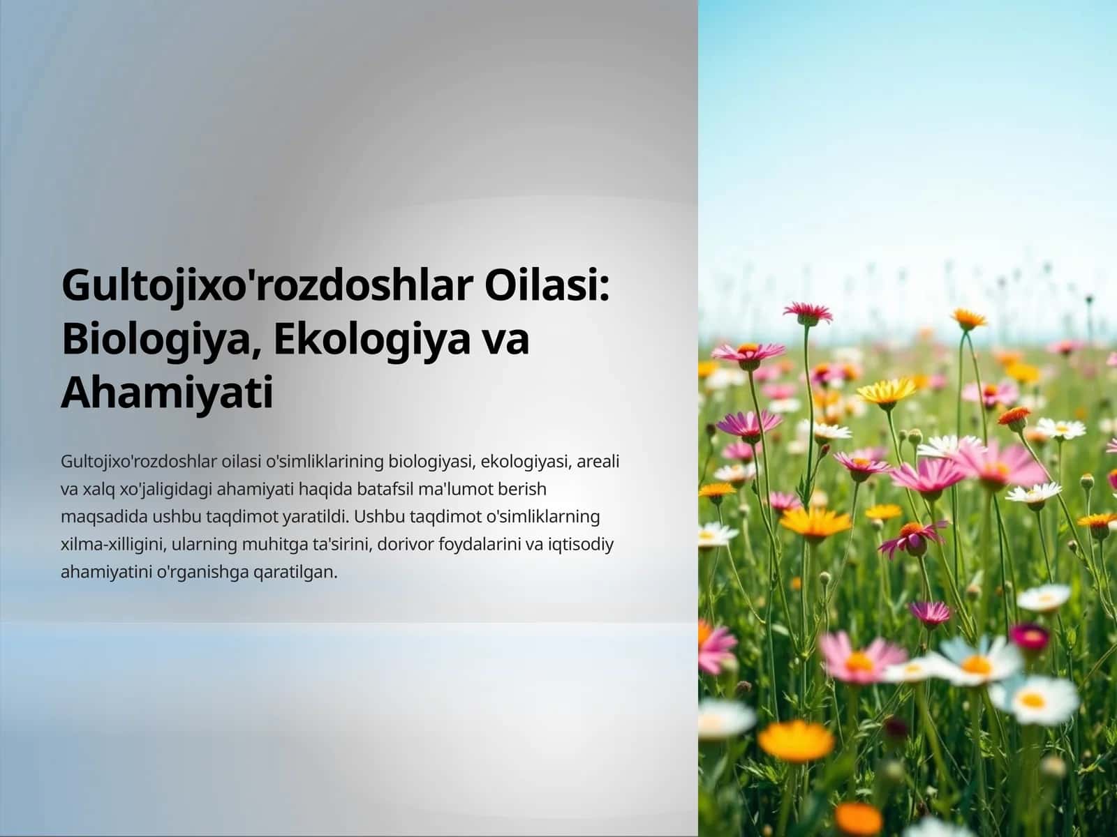 Gultojixo'rozdoshlar Oilasi: Biologiya, Ekologiya va Ahamiyati