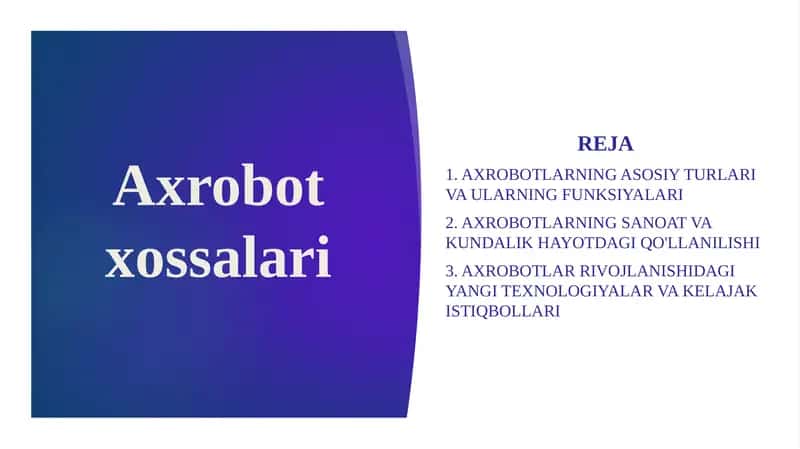 Axrobot xossalari