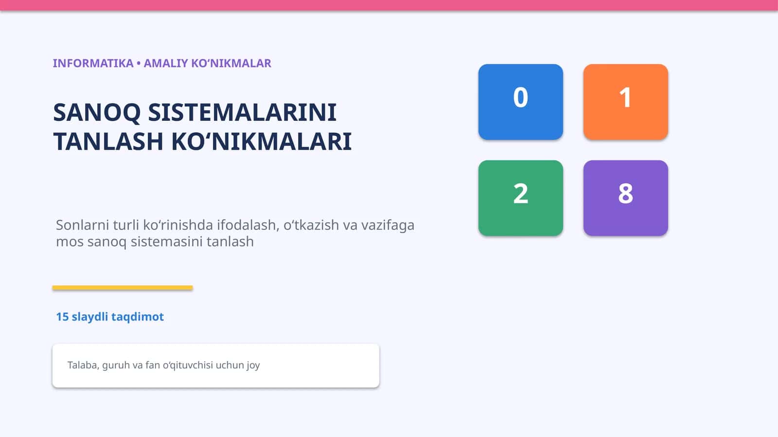 SANOQ SISTEMALARINI TANLASH KONIKMALARI