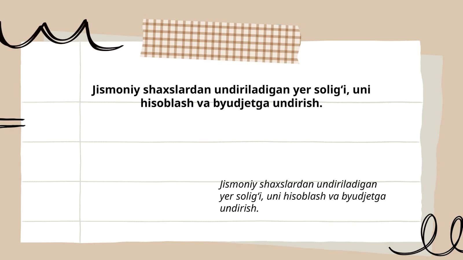 Jismoniy shaxslardan undiriladigan yer solig‘i