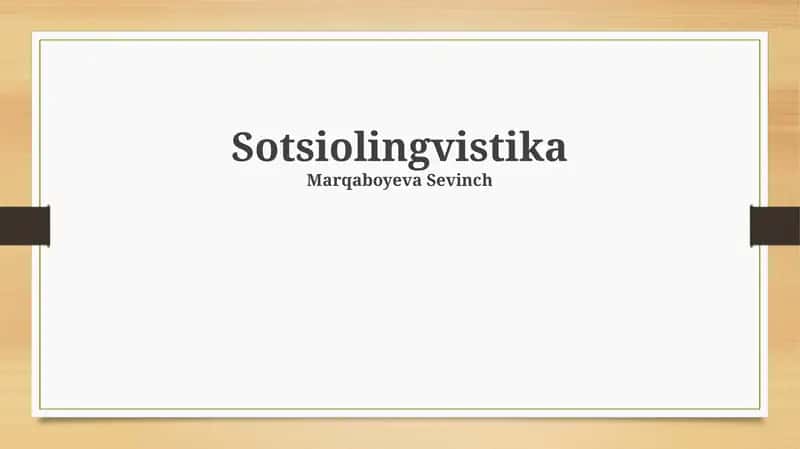 Sotsiolingvistika