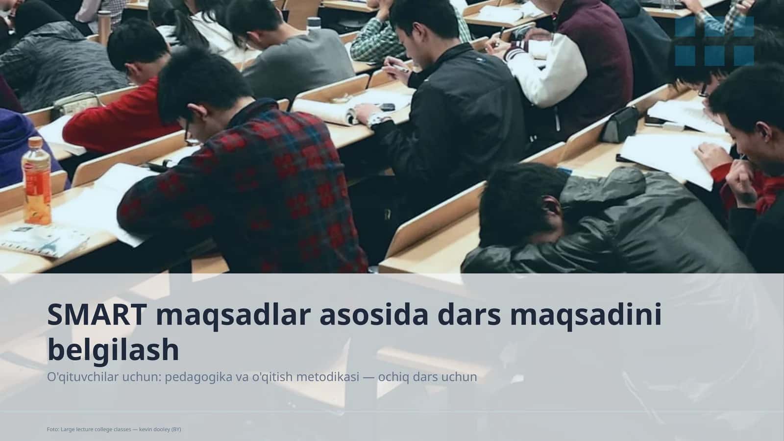 SMART maqsadlar asosida dars maqsadini belgilash