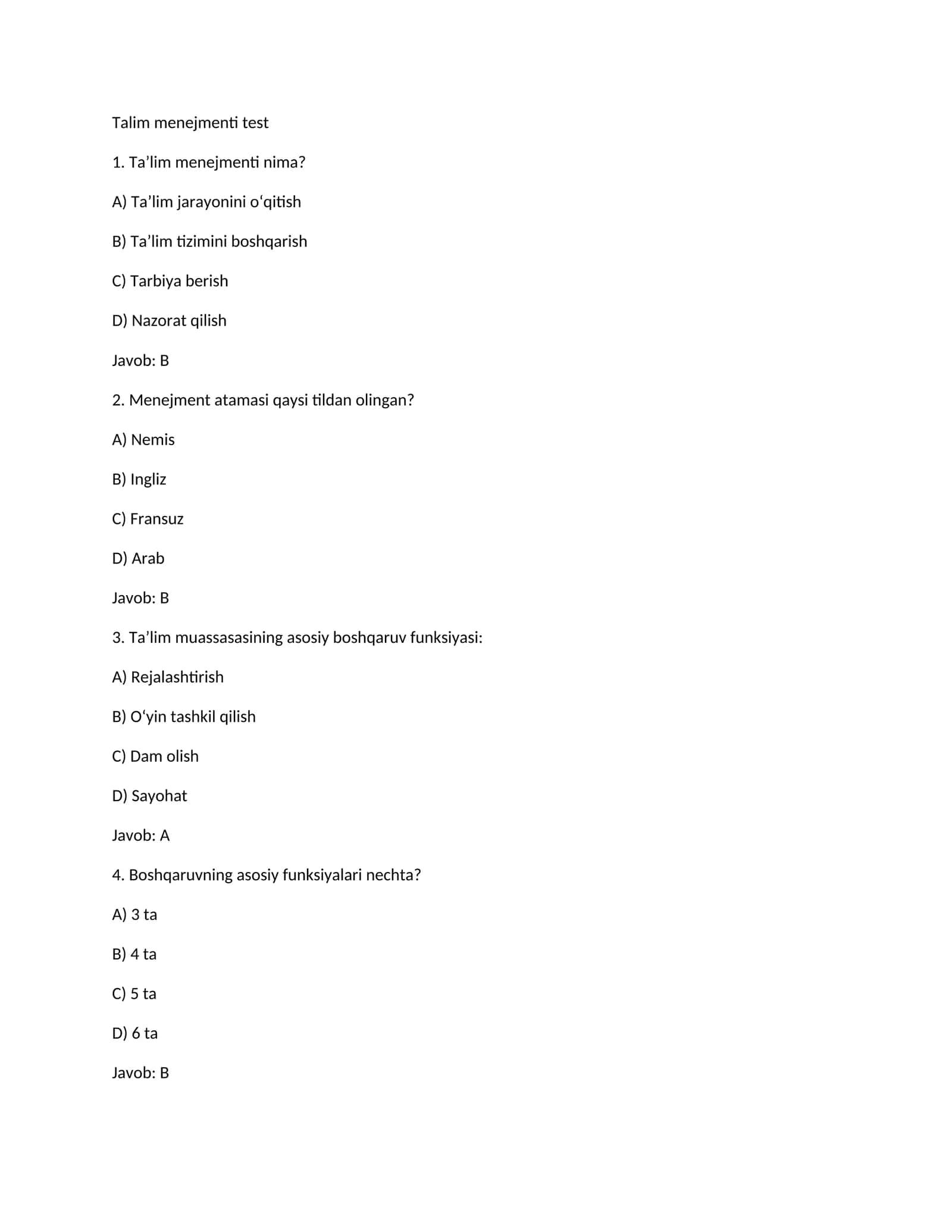 test talim menejmentiga oid