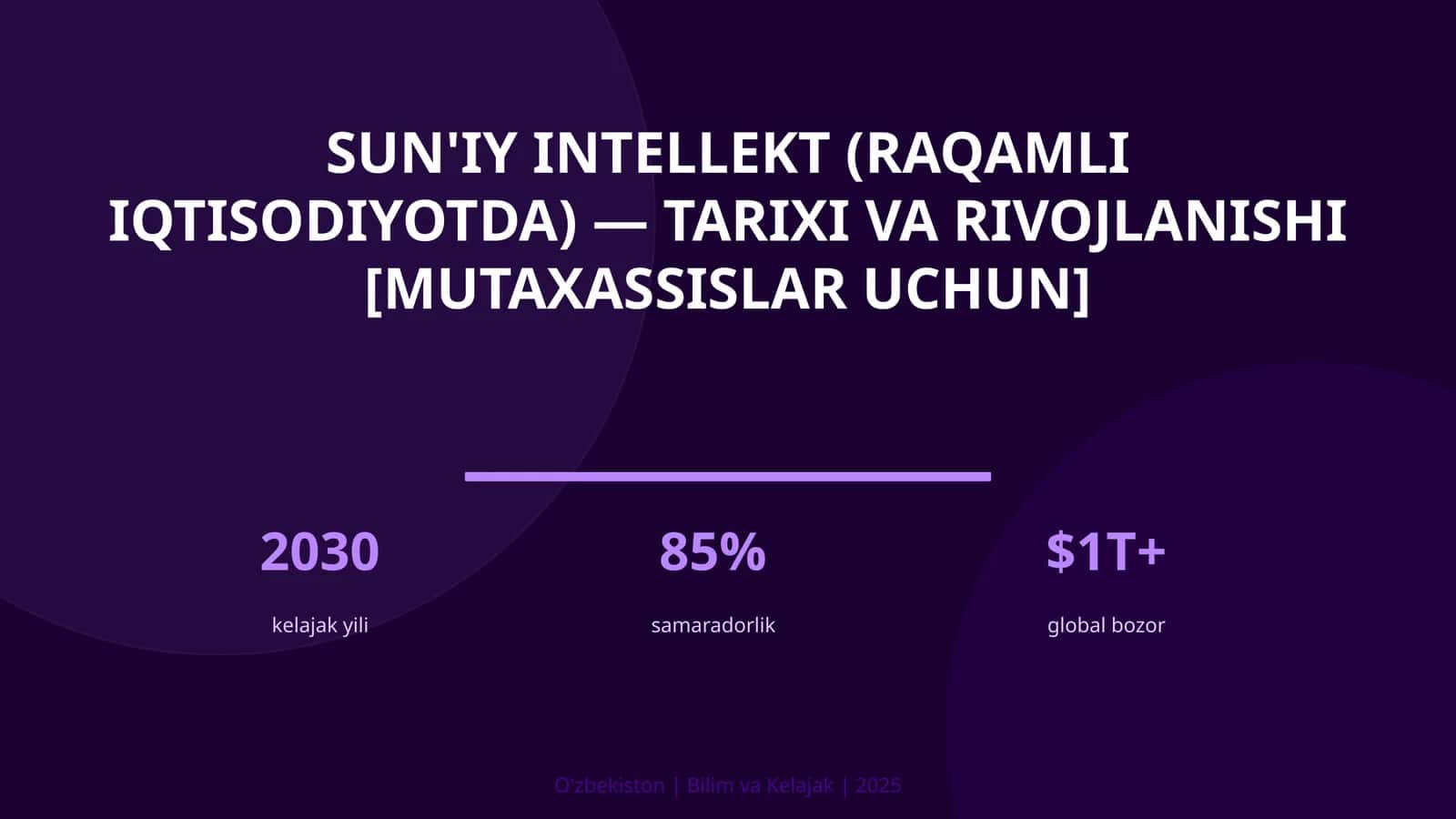Sun'iy intellekt (raqamli iqtisodiyotda) — tarixi va rivojlanishi [mutaxassislar uchun]