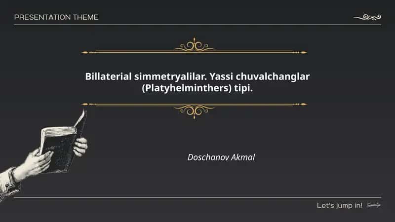 Billaterial simmetryalilar. Yassi chuvalchanglar (Platyhelminthers) tipi