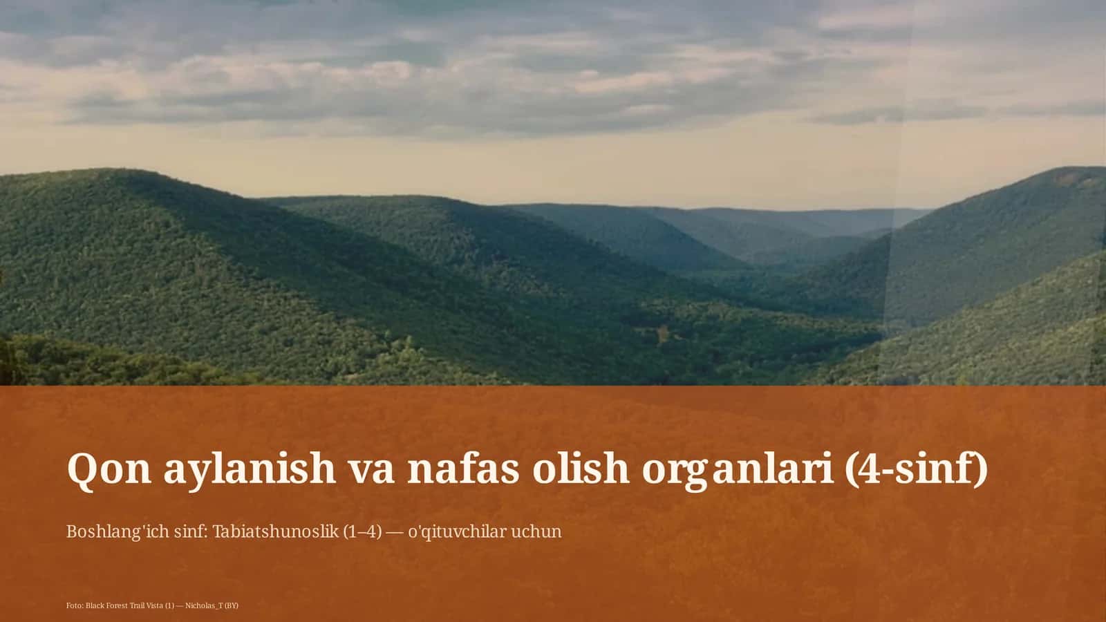 Qon aylanish va nafas olish organlari (4-sinf)