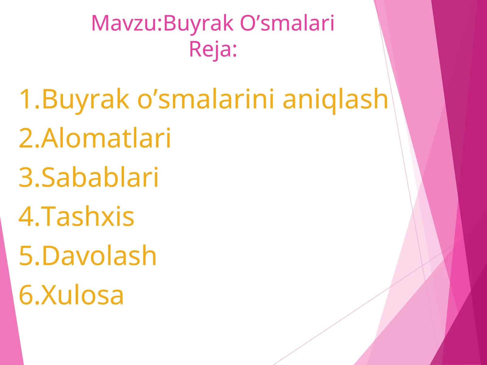 Buyrak O’smalari