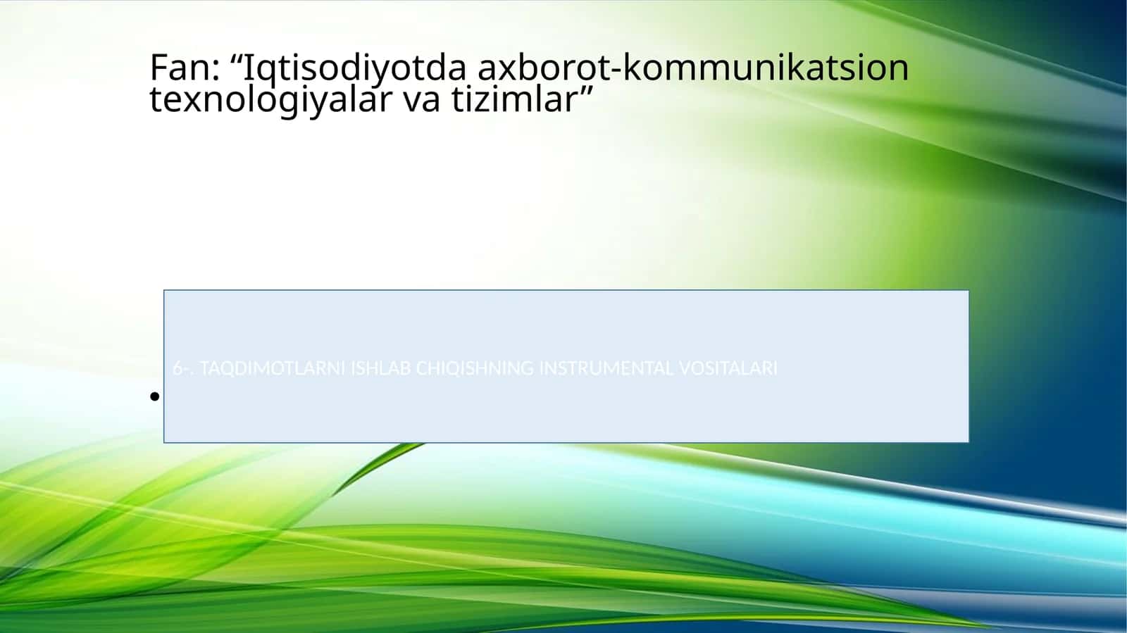 TAQDIMOTLARNI ISHLAB CHIQISHNING INSTRUMЕNTAL VOSITALARI
