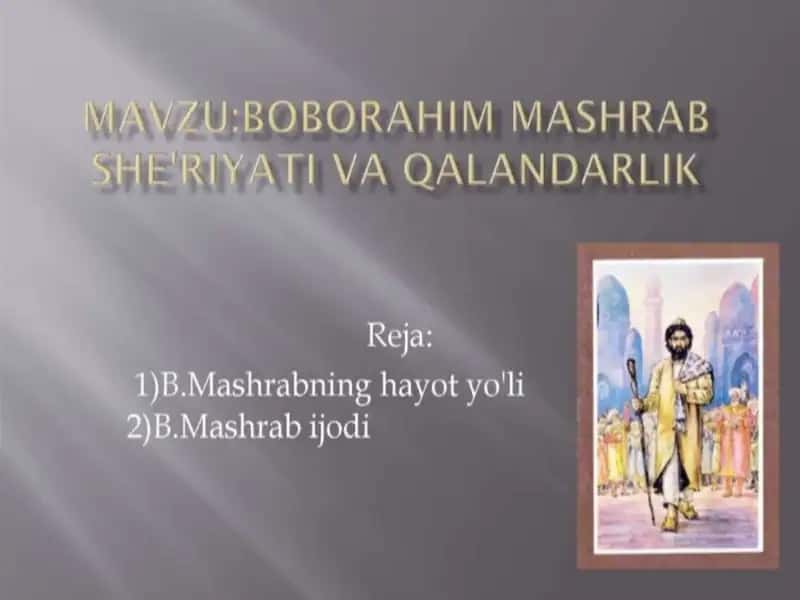Boborahim Mashrab she'riyati va Qalandarlik