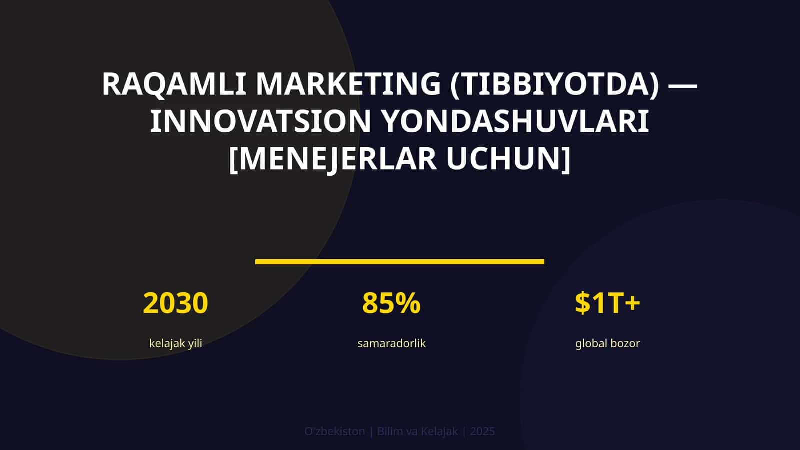 Raqamli marketing (tibbiyotda) — innovatsion yondashuvlari [menejerlar uchun]