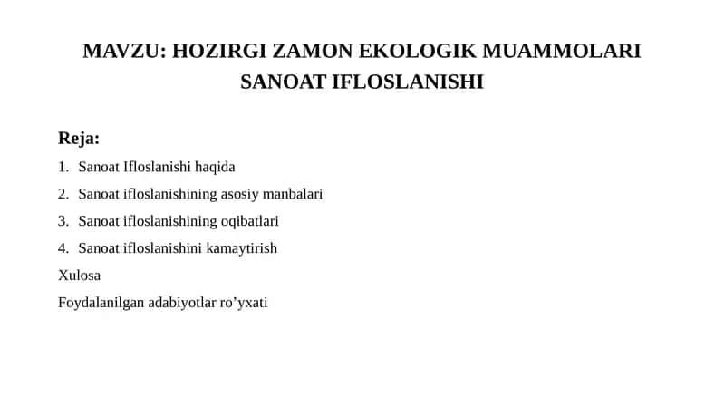 Sanoat Ifloslanishi