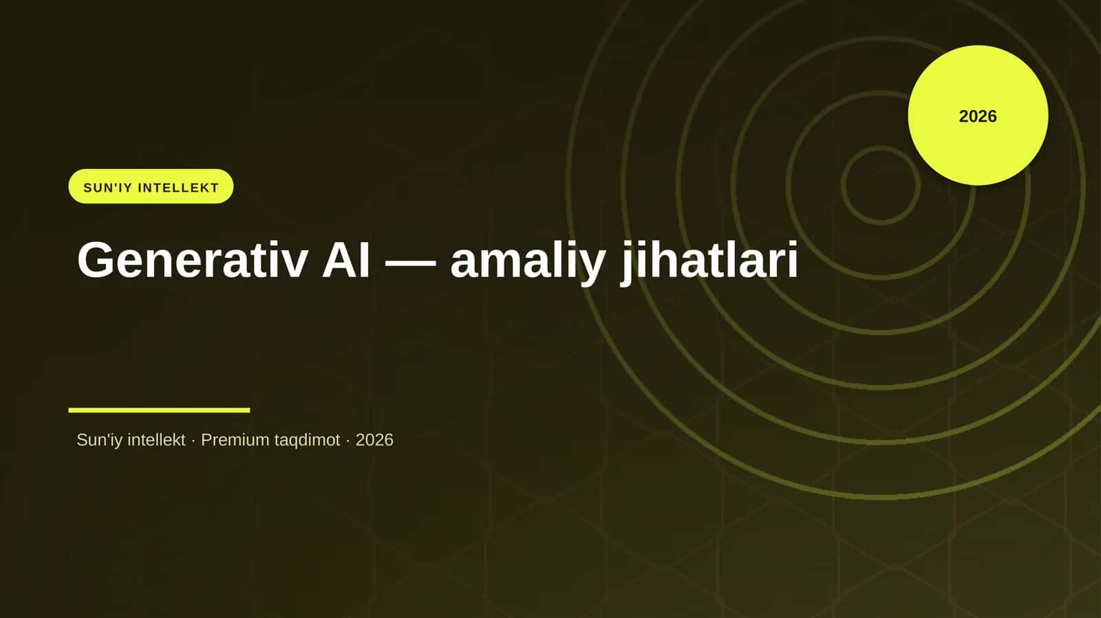 Generativ AI — amaliy jihatlari