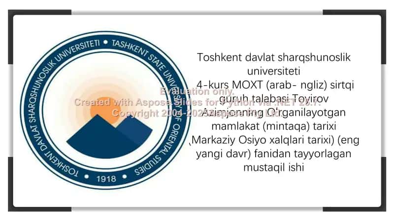 O’zbekistonda Sovet hokimiyatining iqtisodiy va ijtimoiy siyosati