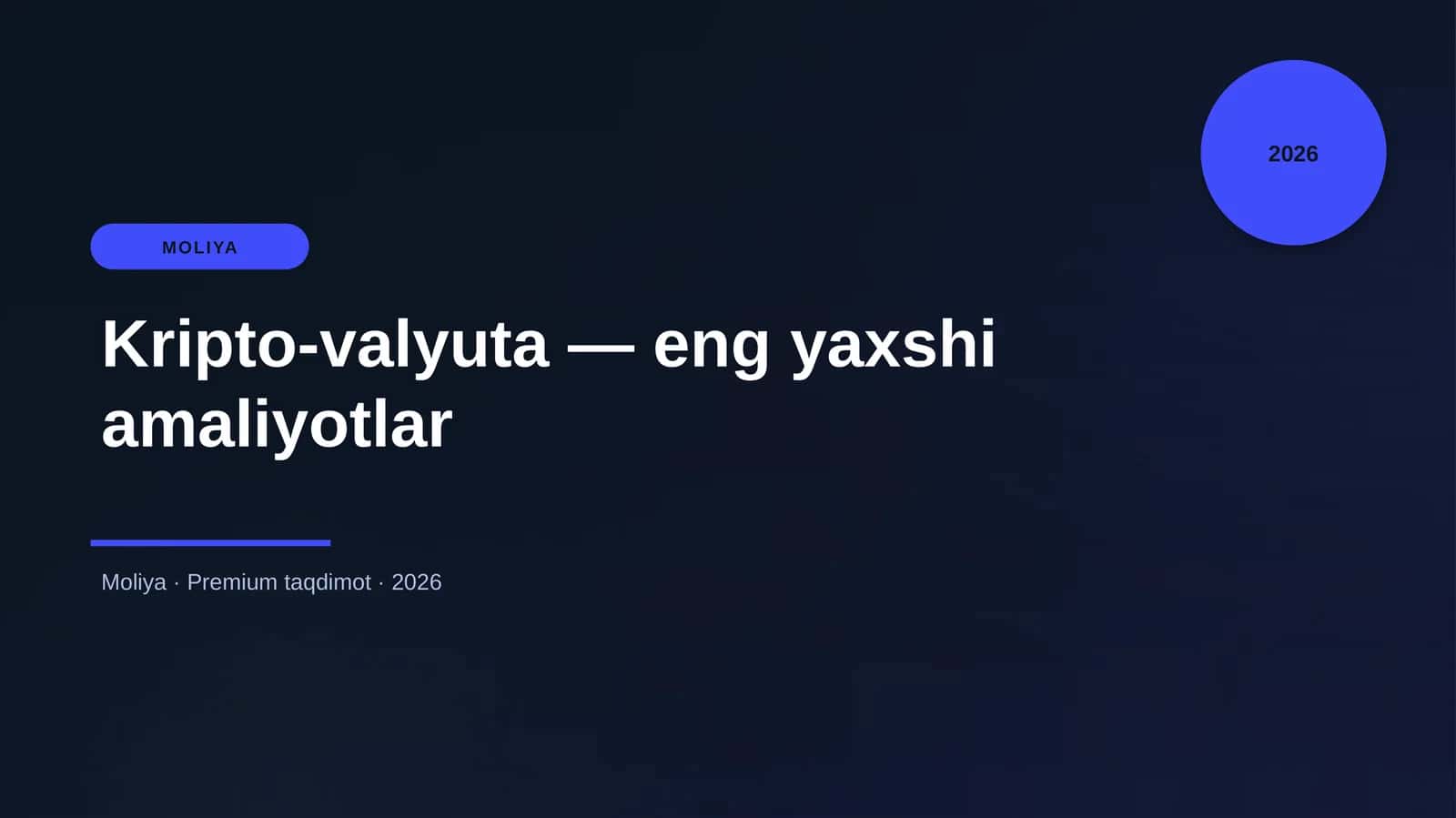 Kripto-valyuta — eng yaxshi amaliyotlar