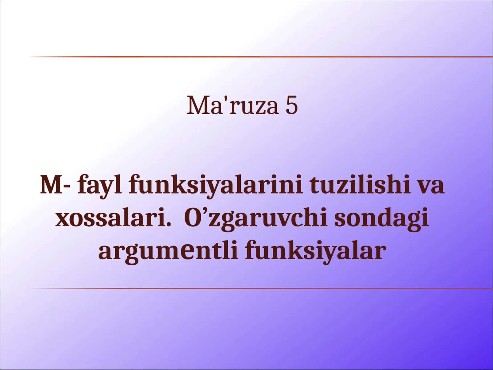 M-fayl funksiya o'zgaruvchilari 1
