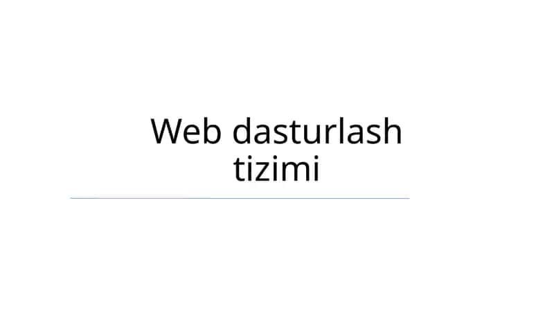 Web dasturlash tizimi