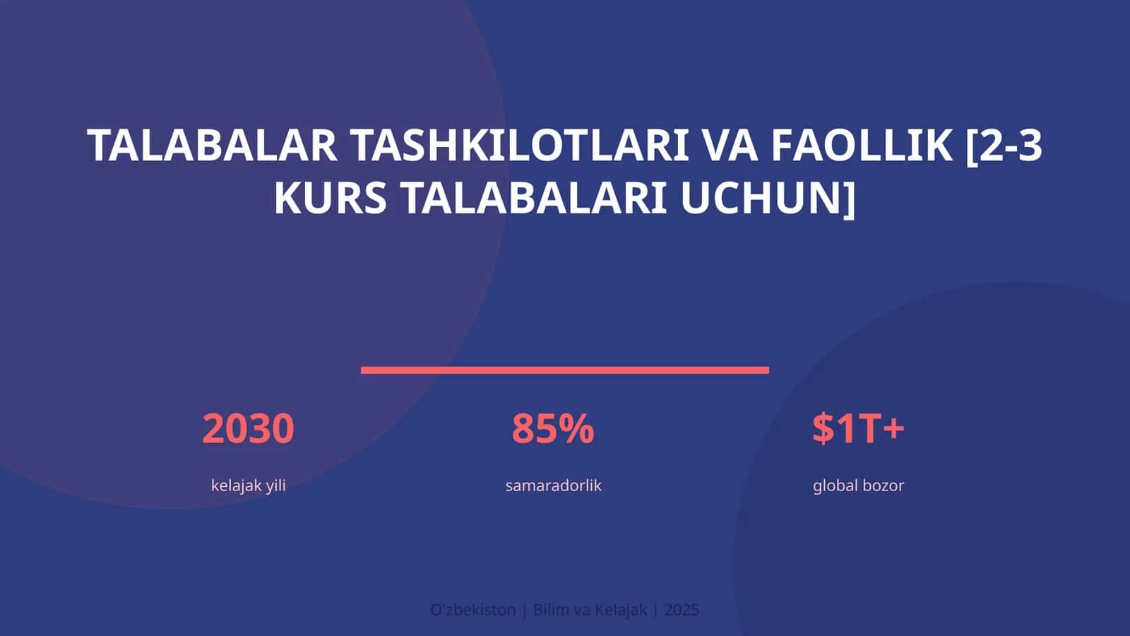Talabalar tashkilotlari va faollik [2-3 kurs talabalari uchun]