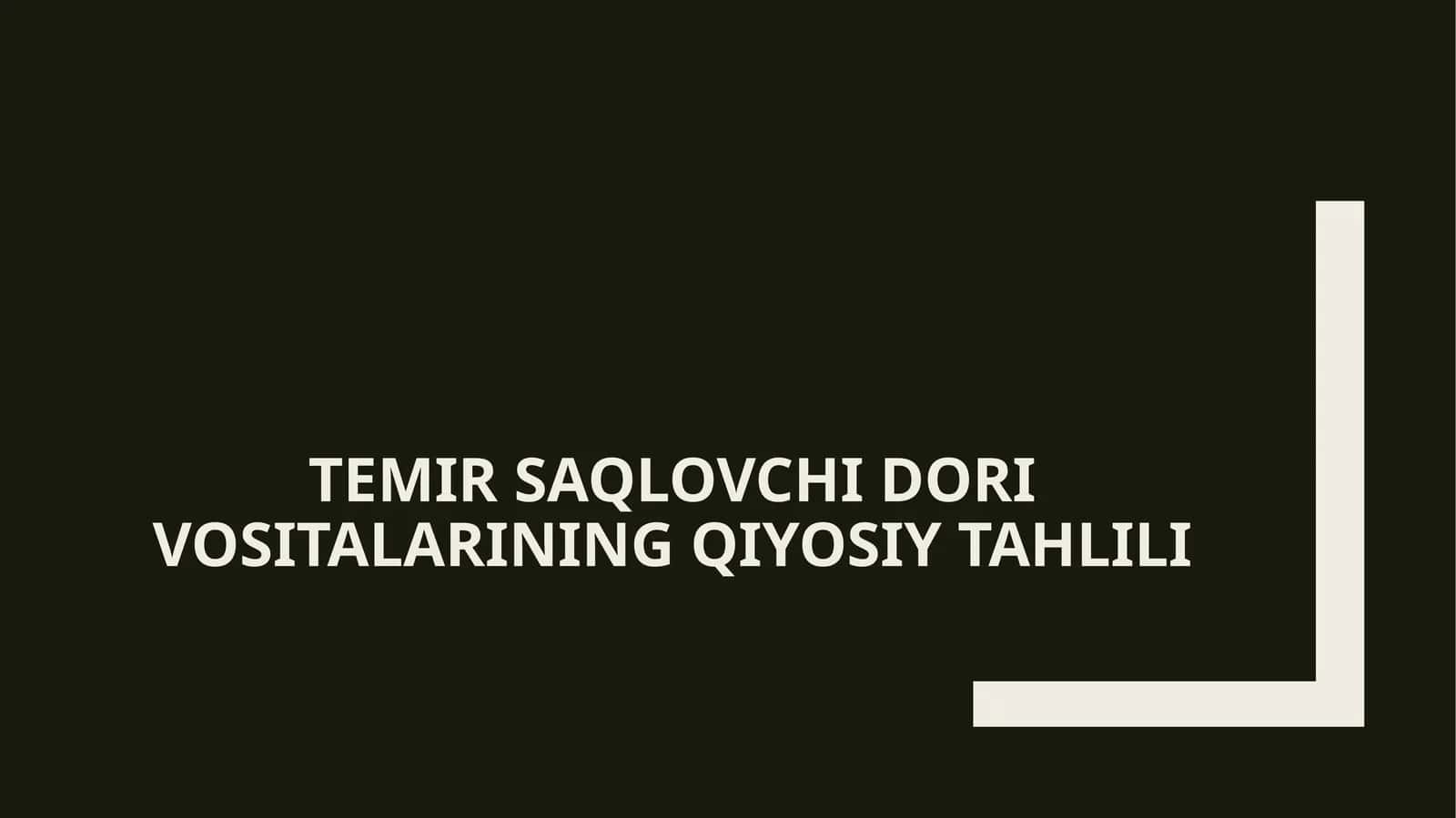 Temir saqlovchi dori vositalarining qiyosiy tahlili