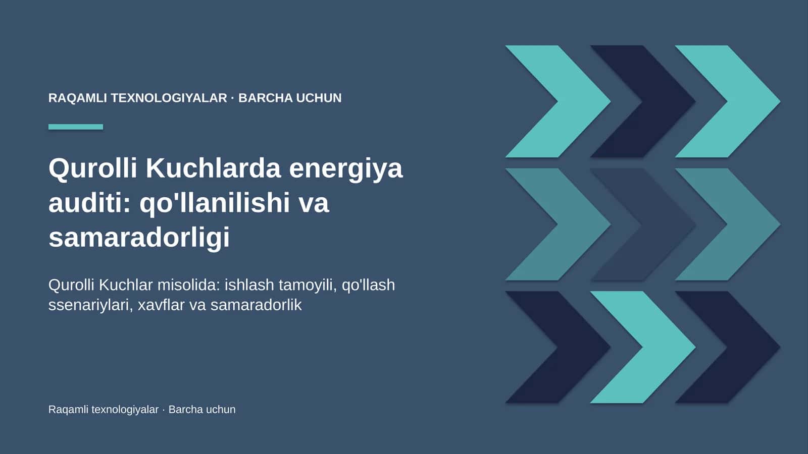 Energiya auditi — energiya sarfini tizimli tekshirib, tejash imkoniyatini aniqlash