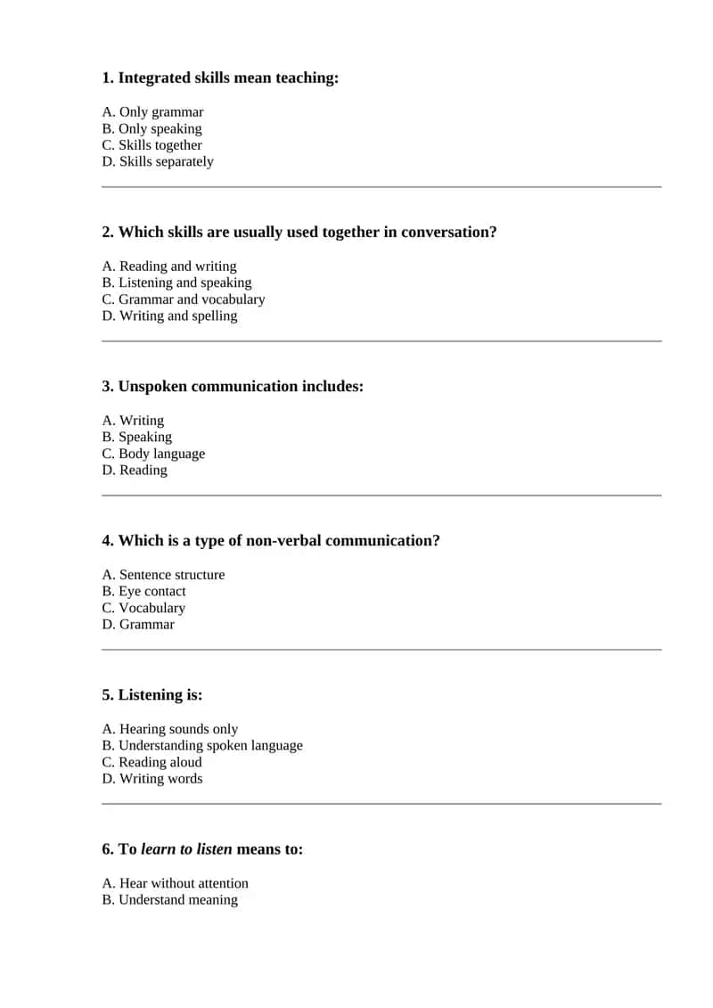 Integrated Skills in Language Teaching