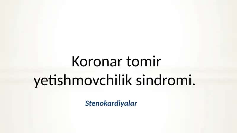 Stenokardiya