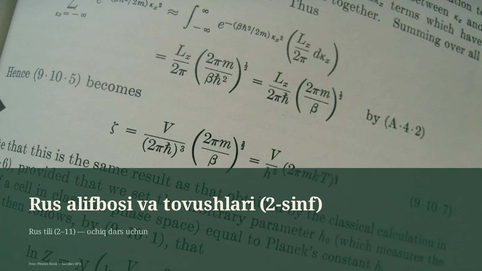 Rus alifbosi va tovushlari (2-sinf)