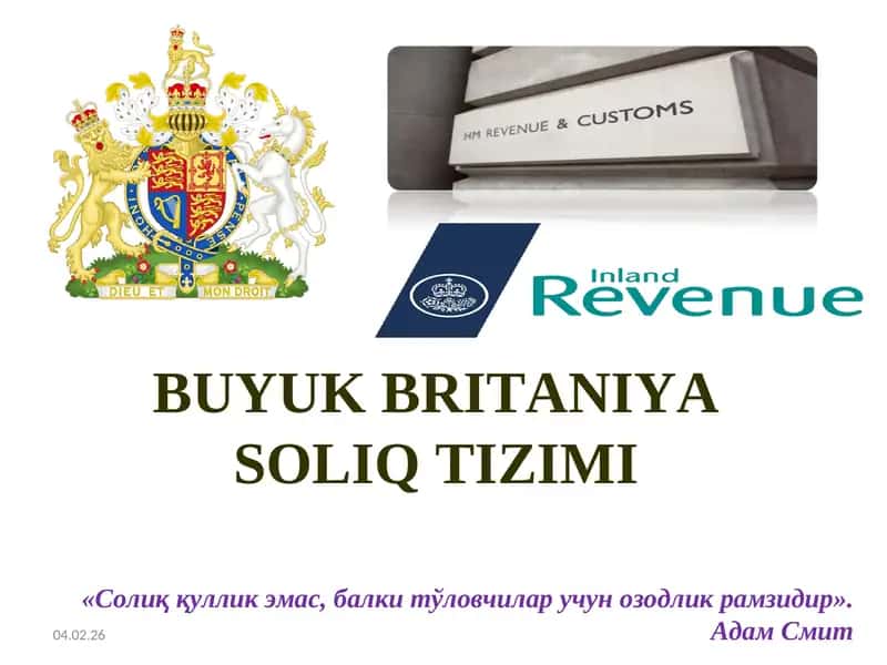 BUYUK BRITANIYA SОLIQ TIZIMI