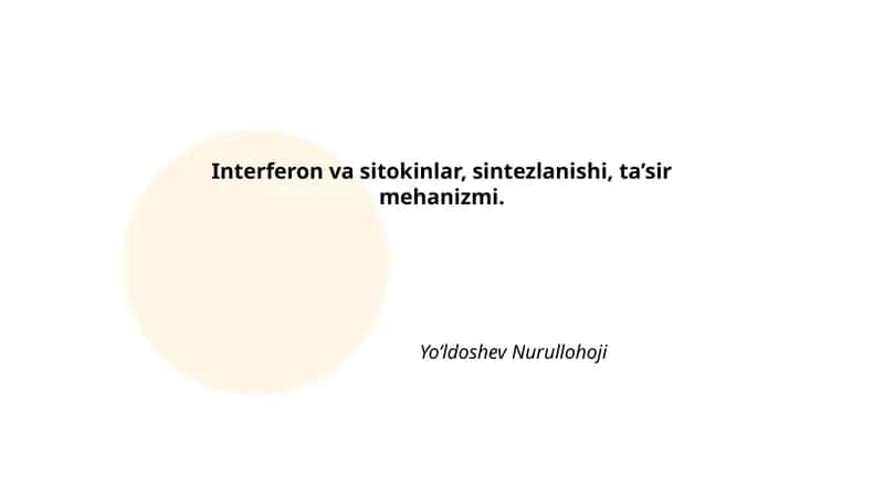 Interferon va sitokinlar