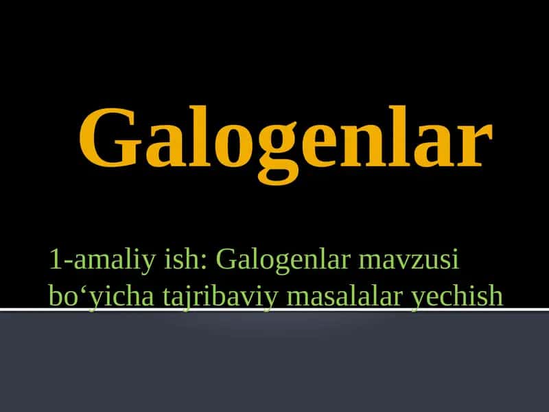 Galogenlar