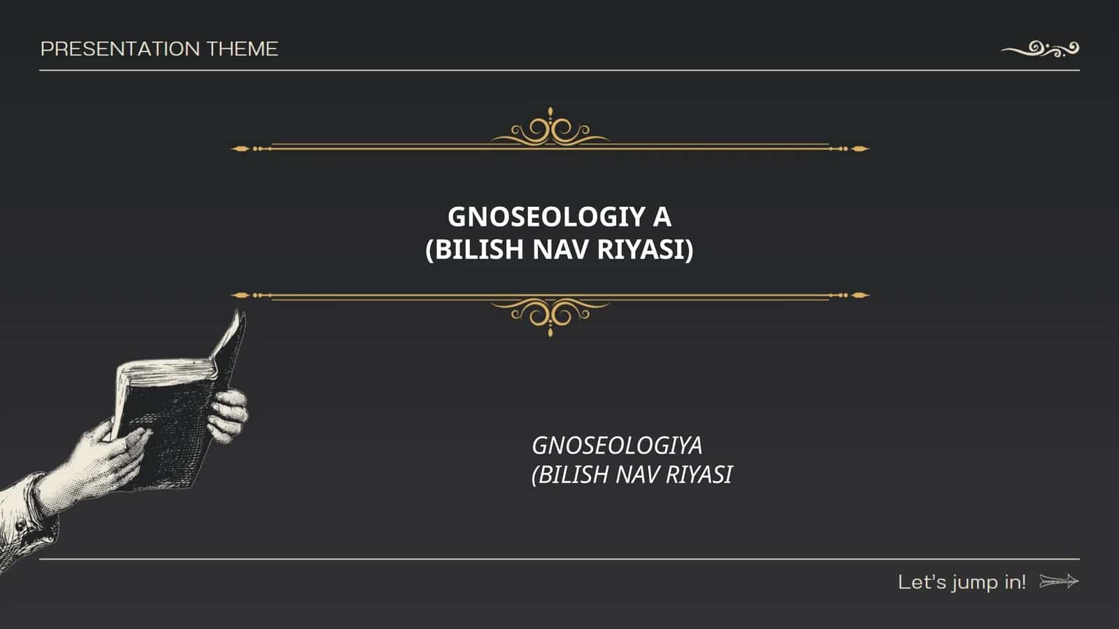 GNOSEOLOGIY A(BILISH NAV RIYASI)
