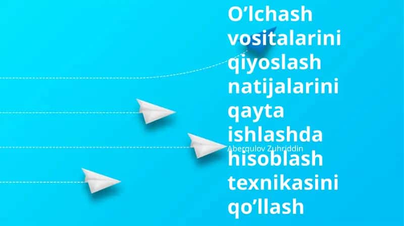 O'lchov asboblarining taqqoslash natijalarini qayta ishlashda hisoblash texnikalarini qo'llash