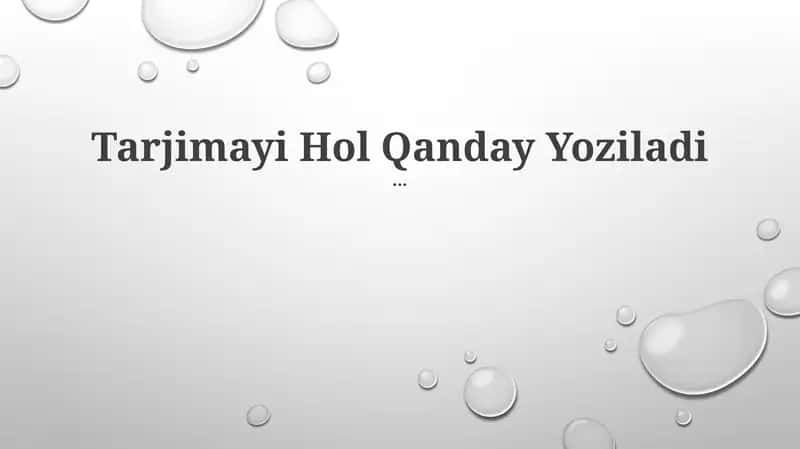 Tarjimayi Hol Qanday Yoziladi