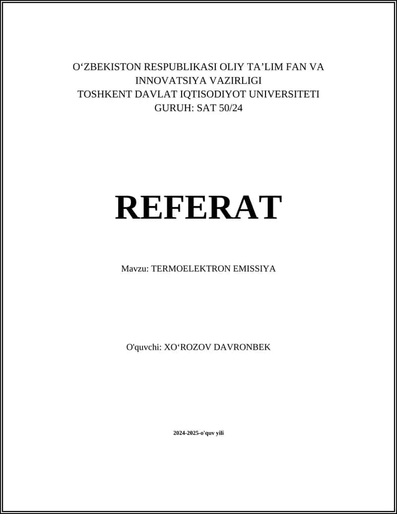 TERMOELEKTRON EMISSIYA