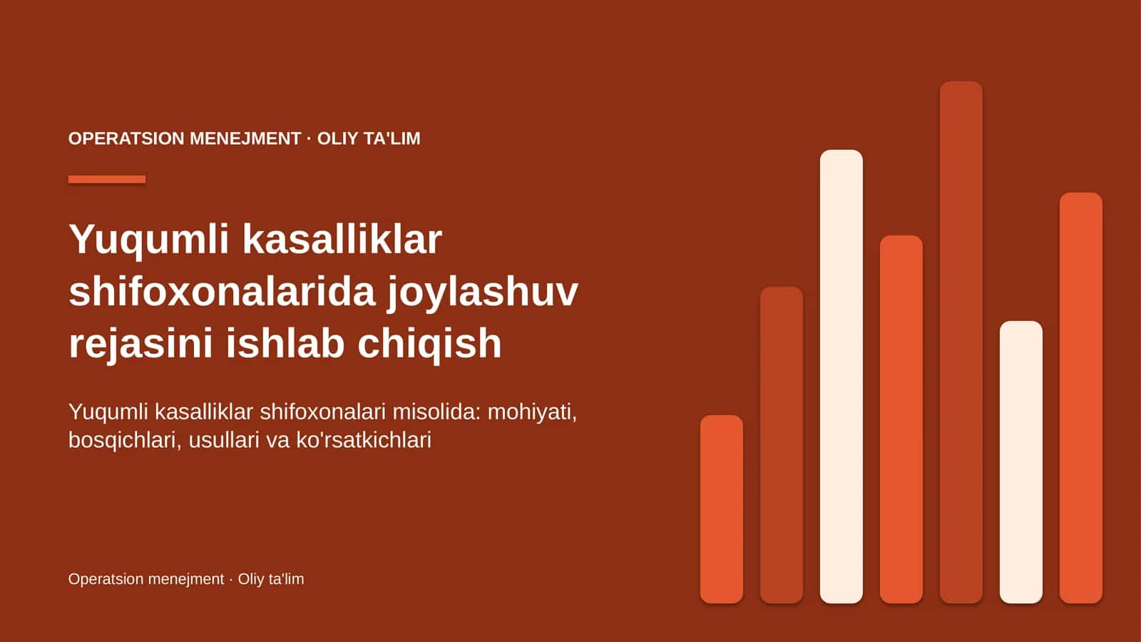 Yuqumli kasalliklar shifoxonalarida joylashuv rejasini ishlab chiqish