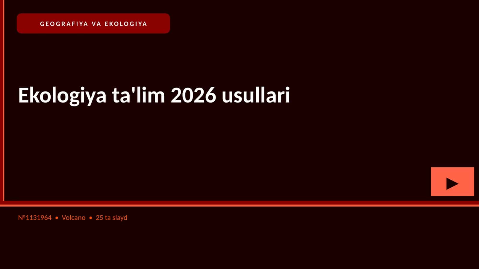 Ekologiya ta'lim 2026 usullari