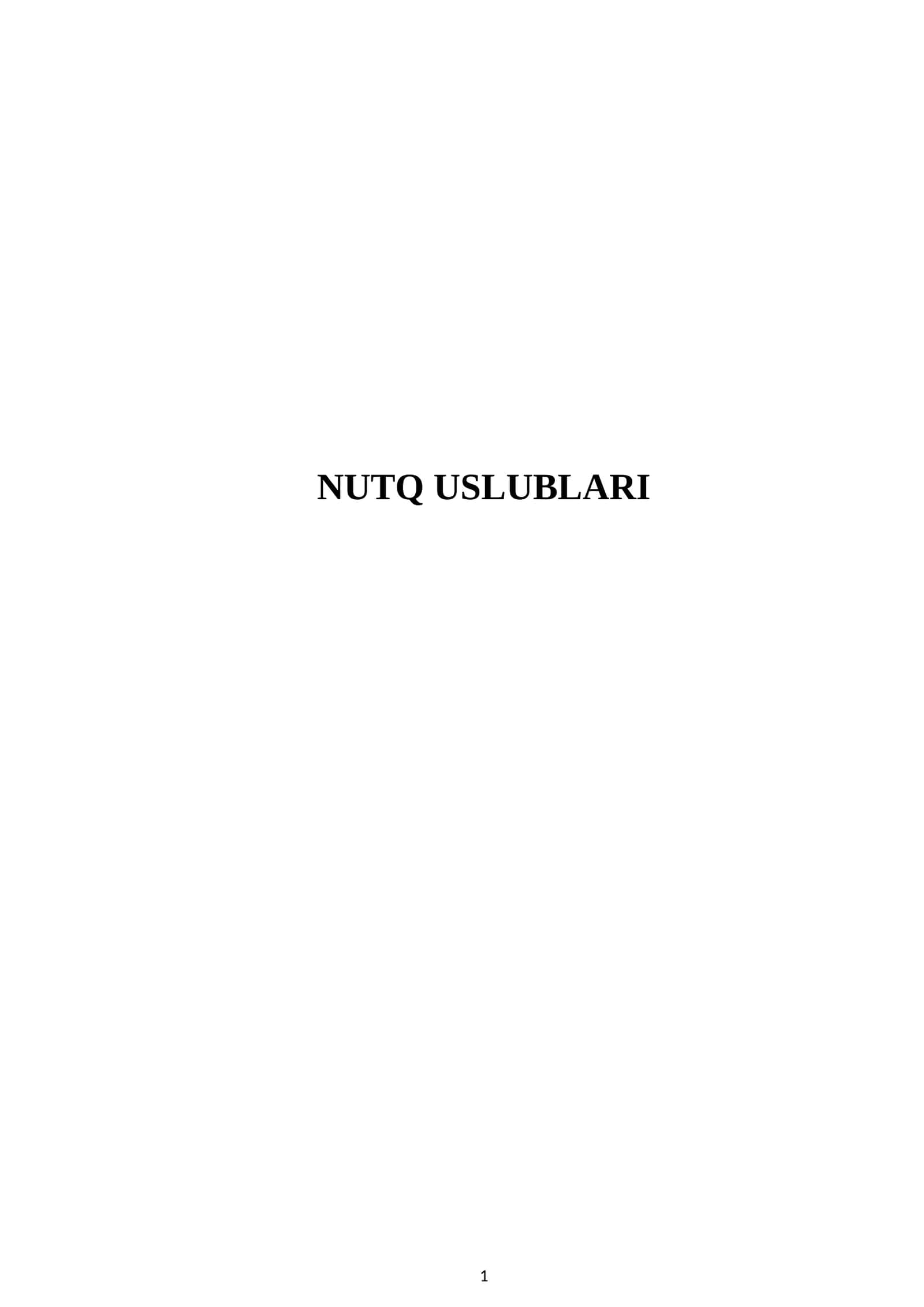 Nutq uslublari